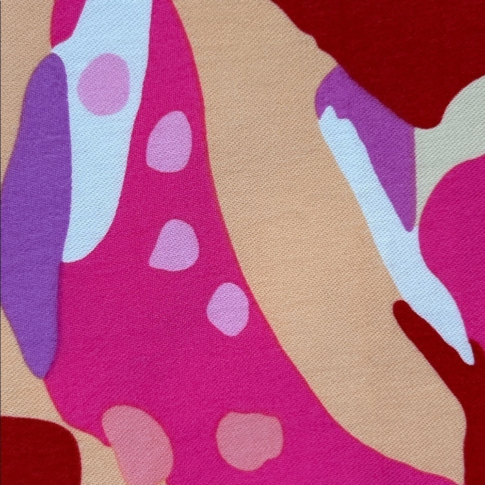 Esqualo Heat Wave Boho Retro Colourful Balloon Sleeve Blouse Size 4 Pink Orange - Picture 14 of 14